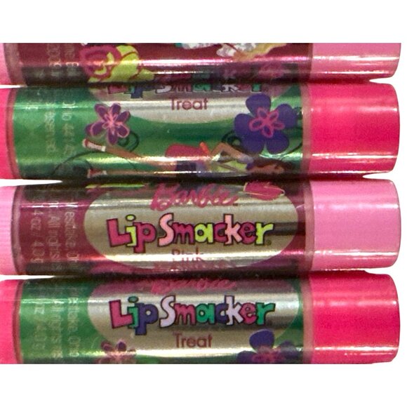 Vintge BONNE BELL Lip Smacker BARBIE #252 8pc Bubble Font PINK & TREAT Balms '09 - Picture 5 of 7